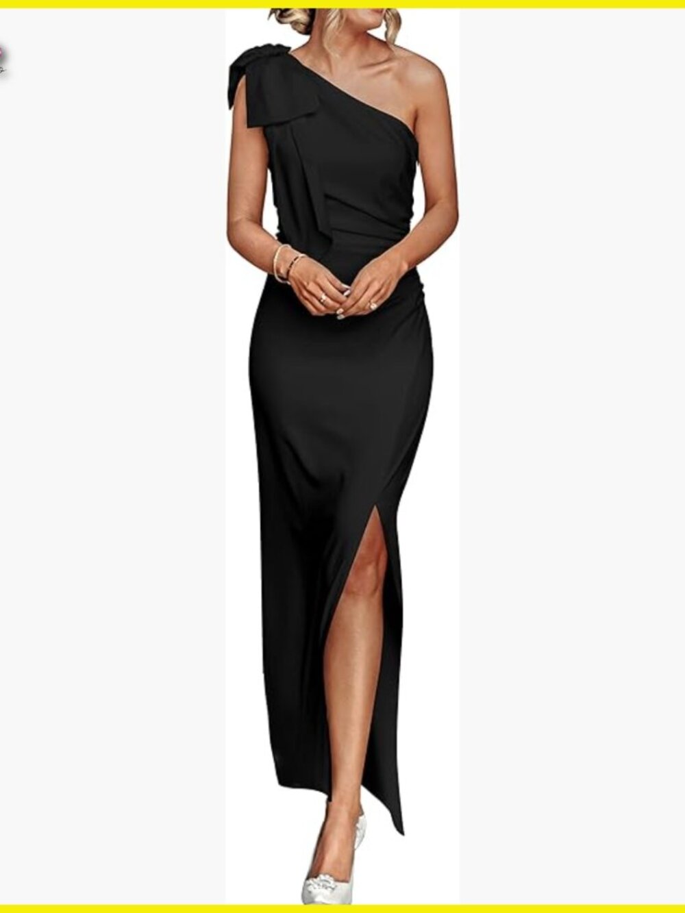One Shoulder Ruched Bodycon Maxi Dress Formal Wedding Guest Elegant